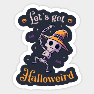 Lets Get Halloweird Funny Cute Spooky Sticker